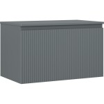MEXEN/S - Rivel koupelnová skříňka pod umyvadlo 80 cm s deskou, 1 šuplík, reliéf , grafit mat 91A20-08047-1-BFC66