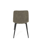 Židle jídelní, zelená látka cowboy, nohy černý kov