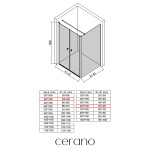 CERANO - Sprchový kout Antelo L - L/P - 6 mm - černá matná, transparentní sklo - 80x60 - otočný CER-666469