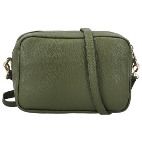Módní dámská kožená crossbody kabelka Elpida, tmavě zelená