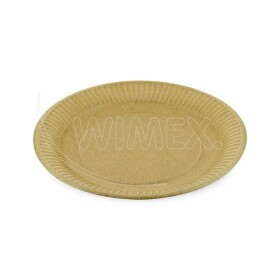 Vimex 463100 Papírový talíř, hnědý nepromastitelný KRAFT Ø 23 cm