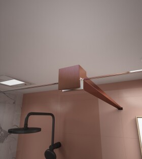 Erga Paris, stabilizační vzpěra pro sprchové zástěny o tloušťce skla 8mm, délka max. 100% 150cm, měděná matná, ERG-V02-PARIS-BAR-CO