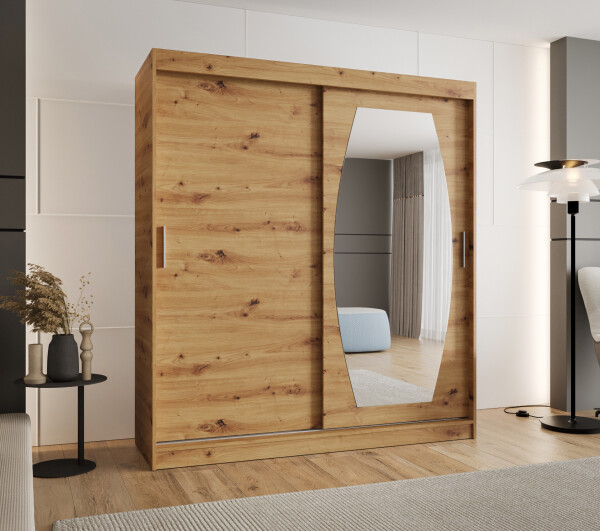 Šatní skříň Abi Rossa Rozměry: 180 cm, Barva korpusu + barva dveří: Dub artisan + Dub artisan