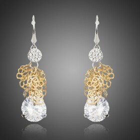 Náušnice Swarovski Elements Raquel, Bílá/čirá