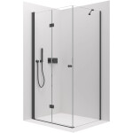 CERANO - Sprchový kout Volpe L/P - 6 mm - černá matná, transparentní sklo - 80x70x190 - zalamovací CER-427315