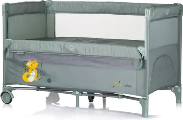 CHIPOLINO Postýlka cestovní se sklopnou bočnicí Relax Basil (KOSIRE259BA)