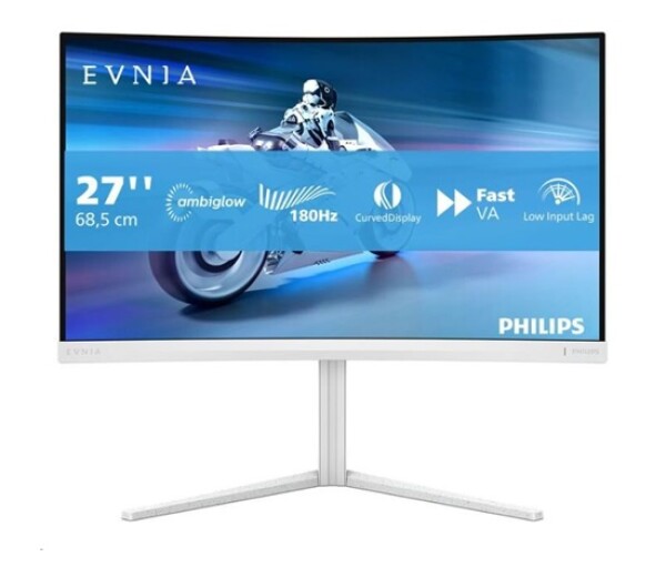 Philips MT 27" 27M2C5201L - 1920x1080,Fast VA,180Hz,2xHDMI,1xDP,zakřivený,bílá EDF_1681387