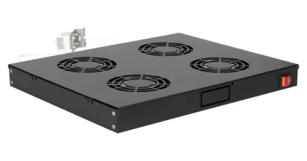 Equip 19" ventilační jednotka do racku černá / Ventilační jednotka / 4x ventilátor / 1U / 240 V (EZF-4-B)
