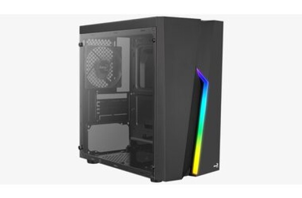 AeroCool Bolt Mini černá / PC skříň / Micro ATX / 1x USB 3.0 / 2x USB 2.0 / Bez zdroje / průhledná bočnice (AEROPGSBOLTMINI-BK-R)