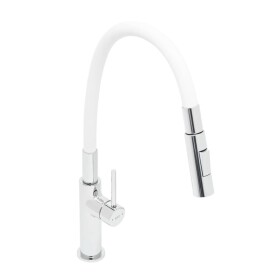 Dřezová baterie SAT se silikonovým ramínkem bílá/chrom SATBSD290B2F SATBSD290B2F