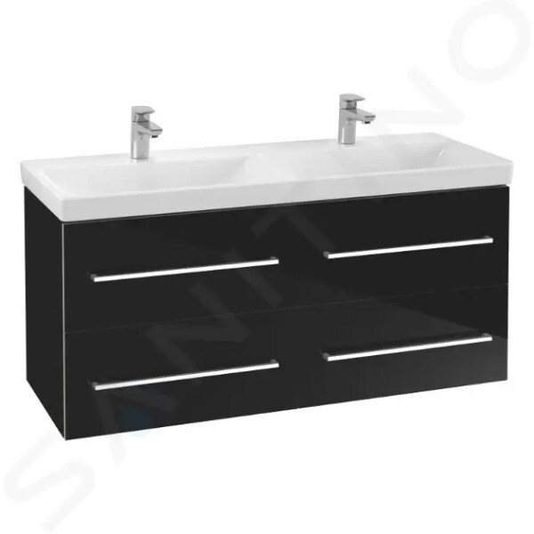 VILLEROY & BOCH - Avento Umyvadlová skříňka, 1180x514x452 mm, 4 zásuvky, Crystal Black A89300B3