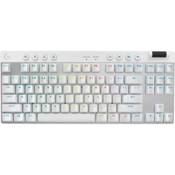 Logitech G PRO X TKL bílá / bezdrátová herní klávesnice / US layout / 2.4GHz Bluetooth / RGB (920-012148)