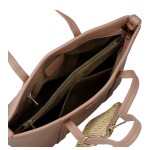 Trendy dámská koženková kabelka na rameno Felicia, růžová