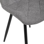 Židle jídelní, stříbrná látka, nohy černý kov