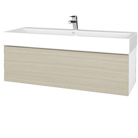 Dřevojas - Koupelnová skříňka VARIANTE SZZ 120 pro umyvadlo Duravit Vero - N01 Bílá lesk / D04 Dub 265458