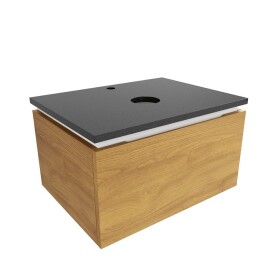 Koupelnová skříňka s žulovou krycí deskou SAT Feel 60x30x46 cm medový dub mat SATFEEL60DMZ SATFEEL60DMZ