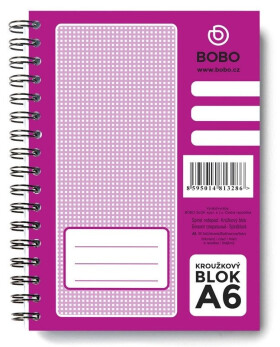 Blok s boční vazbou A6, linka, 50 listů