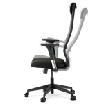Kancelářské kreslo, potah černá látka a ekokůže, houpací mechanismus,2D područky