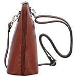 Módní dámská kožená crossbody kabelka Adiara, hnědá