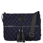 Dámská prošívaná crossbody kabelka s třásněmi Yana, tmavě modrá