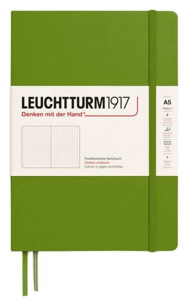 Zápisník Leuchtturm1917 A5 tvrdé desky Moss tečkovaný