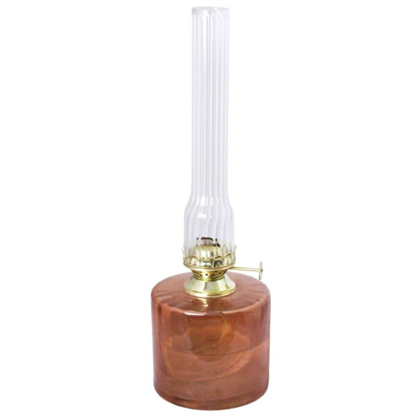 Strömshaga Petrolejová lampa Elvira Light Brown Large, hnědá barva, sklo, kov