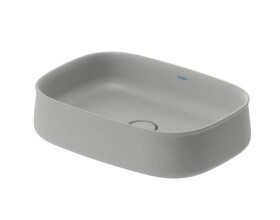 DURAVIT - Zencha Umyvadlo na desku 55x39 cm, bez přepadu, DuraCeram, WonderGliss, matná šedá 23735567791