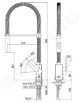 PAFFONI - Elle Dřezová baterie s výsuvnou sprškou, chrom EL179CR