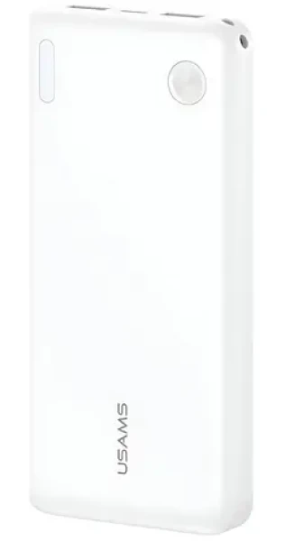 USAMS PB83 bílá / Powerbanka / 10 000 mAh / 2x USB-A, 1x USB-C / LED displej (10KCD25302)