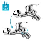 Mereo Vanová nástěnná baterie, Sonáta, 100 mm, s keramickým přepínačem, bez příslušenství, chrom CB901A04N