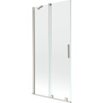 MEXEN/S - Velar dvoukřídlá posuvná vanová zástěna 90 x 150, transparent, nikl kartáčovaný 896-090-000-01-97