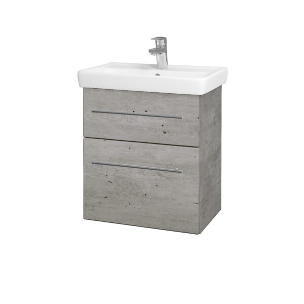 Dřevojas - Umyvadlová skříňka GO SZZ2 55 - D01 Beton / Úchytka T02 / D01 Beton 148324B