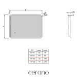 CERANO - Koupelnové LED zrcadlo Avano - 100x70 CER-DY-2073G2