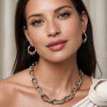 ELENYS Essence Hoops Dual – pozlacené náušnice 18K žluté zlato
