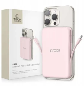 Tech-Protect LifeMag PB31 růžová / Powerbanka MagSafe / 10000mAh (5906302362790)