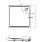 MEXEN - Flow+ Sprchová vanička čtvercová 70 x 70, černá mat 46S707070H