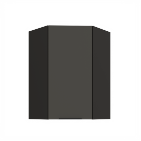 Horní rohová skříňka Aria 60x60 GN-90 1F (45°) Barva korpusu: Černá, Barva dvířek: GR - Graphite AFM