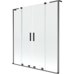 MEXEN/S - Velar L Duo dvoukřídlá posuvná vanová zástěna 140 x 150, transparent, grafit kartáčovaná 896-140-003-02-66