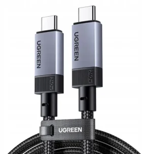 Ugreen kabel USB-C (M) - USB-C (M) 1m šedá / USB-C kabel / 40 Gbit/s / Rychlé nabíjení (65175)