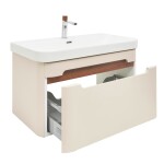 Koupelnová skříňka s umyvadlem a baterií SAT Fusion 77,5x43x45 cm pískově béžová mat SATFUSION80BEMWBA SATFUSION80BEMWBA