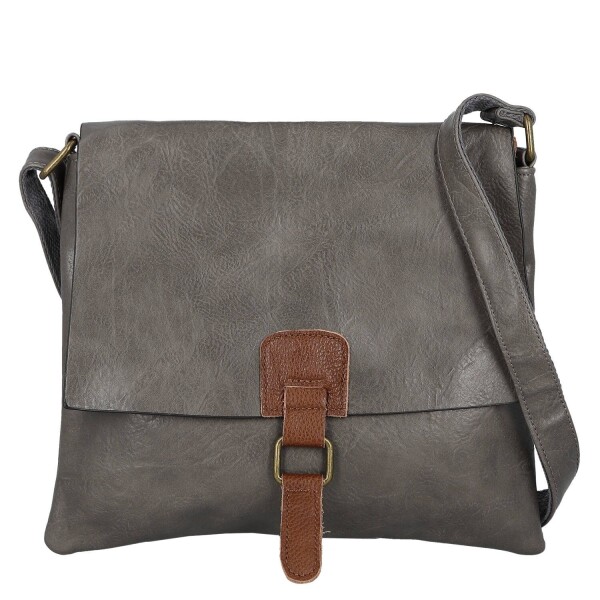 Trendy dámská koženková crossbody kabelka Mitta, šedá