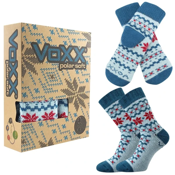 VOXX Sada zimních ponožek a pletených palčáků TRONDELAG SET s ionty stříbra AZUROVÉ 35-38 117515