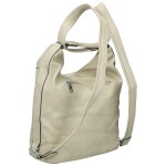 Pohodlná dámská koženková kabelka/batoh Fidéle new, krémová