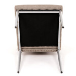 Židle jídelní, béžová látka, šedé kovové nohy