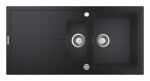 GROHE - Dřezy Kompozitní dřez K400 s automatickým odtokem, 100x50 cm, granitová černá 31642AP0