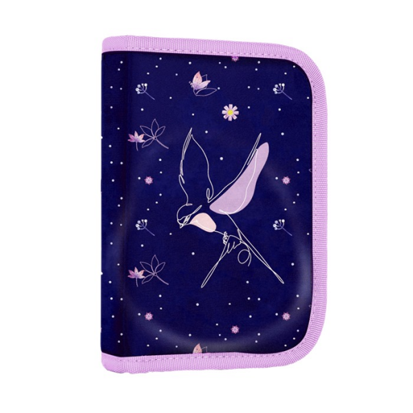 Školní penál 1-patrový prázdný KARTON P+P, 2 chlopně - Flowers