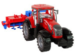 Mamido Traktor s třecím pohonem a pluhem červený