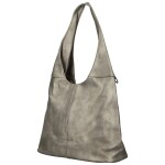 Trendy dámská koženková kabelka na rameno Marlen, stříbrná