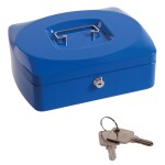 LEVIOR 70123 Pokladna kovová, 250x180x90mm, modrá