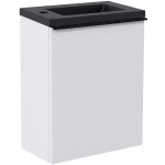 CERANO - Umyvadlová skříňka pro WC Zola - bílá matná + umyvadlo z lit. mramoru - černá matná - 40x55x23,5 CER-999995